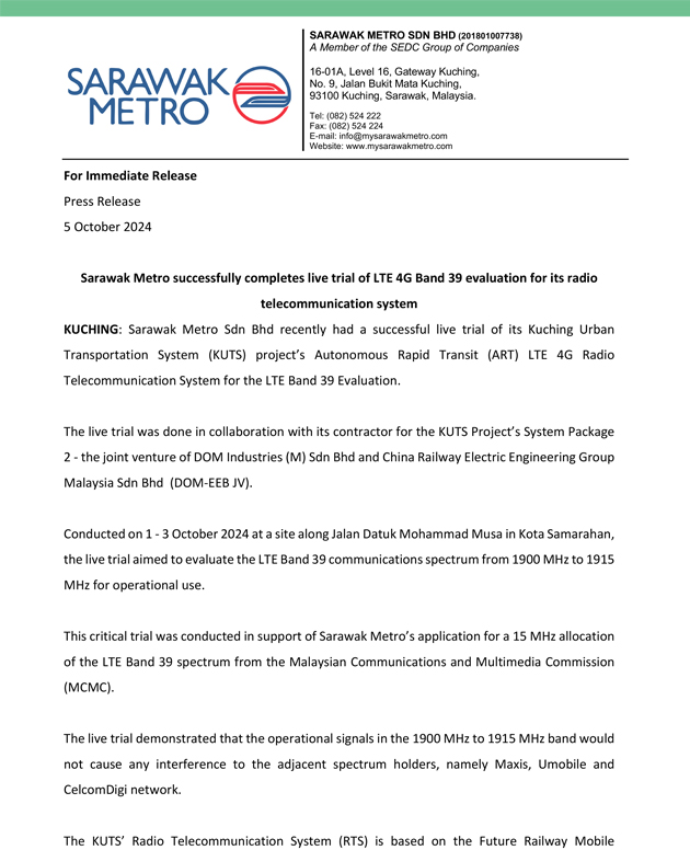 Sarawak Metro exchanges MoUs with Japanese companies