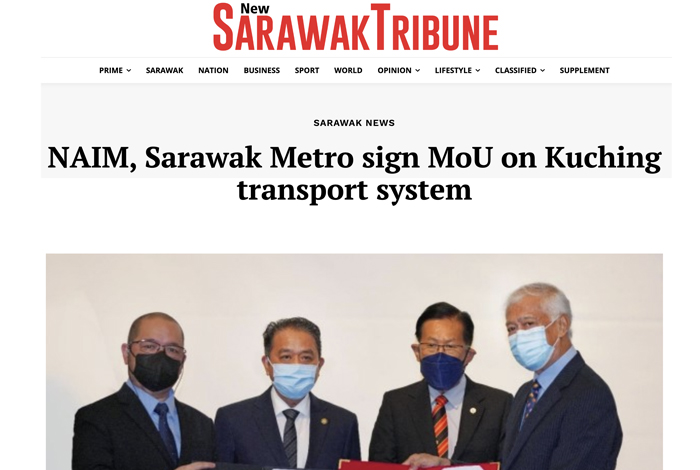 NAIM, Sarawak Metro sign MOU on Kuching transport system