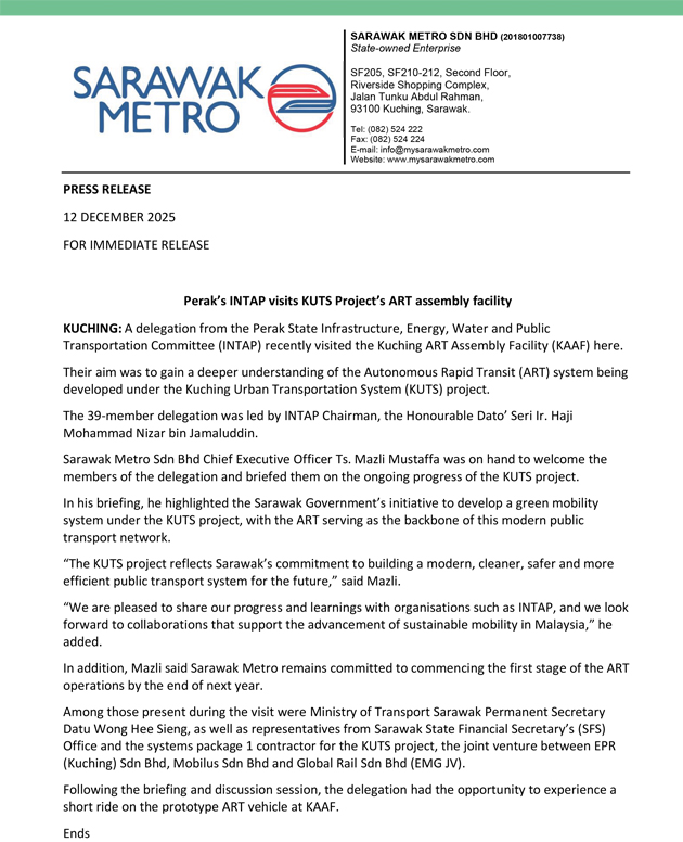 Perak’s INTAP visits KUTS Project’s ART assembly facility