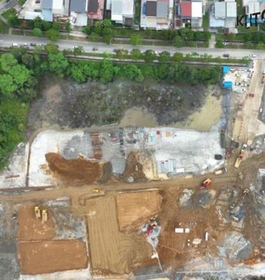 Construction of the ART Interchange Station at Simpang Tiga continues with earthworks and bore piling, while the terminus station for the Red Line proceeds with site clearing.