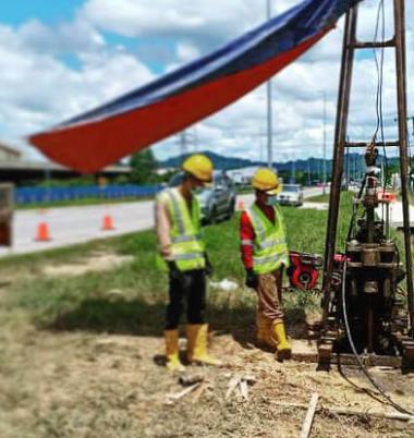 The soil investigation work for our Kuching Urban Transportation System KUTS Project.